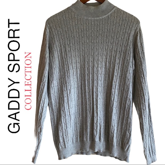 2/$25- GADDY Sport 100% Cotton Mock Neck Knit Top - Picture 1 of 7
